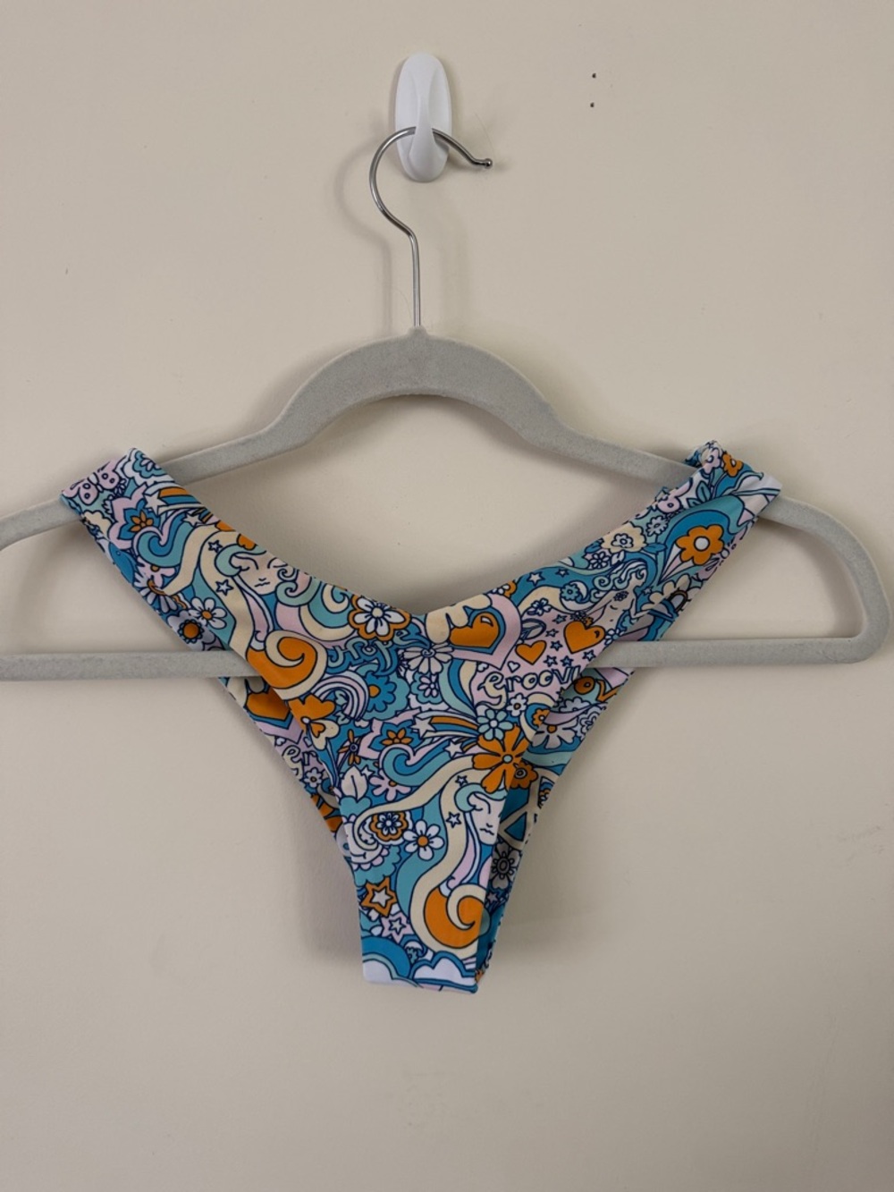 Kulani Kinis Floral Print Bikini Bottom - Blue & Orange